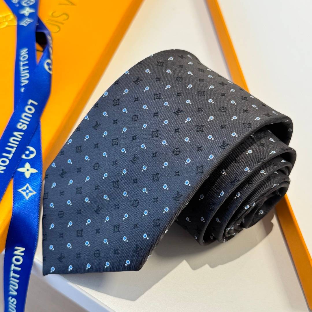 LOUIS VUITTON ルイヴィトン ネクタイ シルク モノグラム柄 ダークグリーン - 画像 11