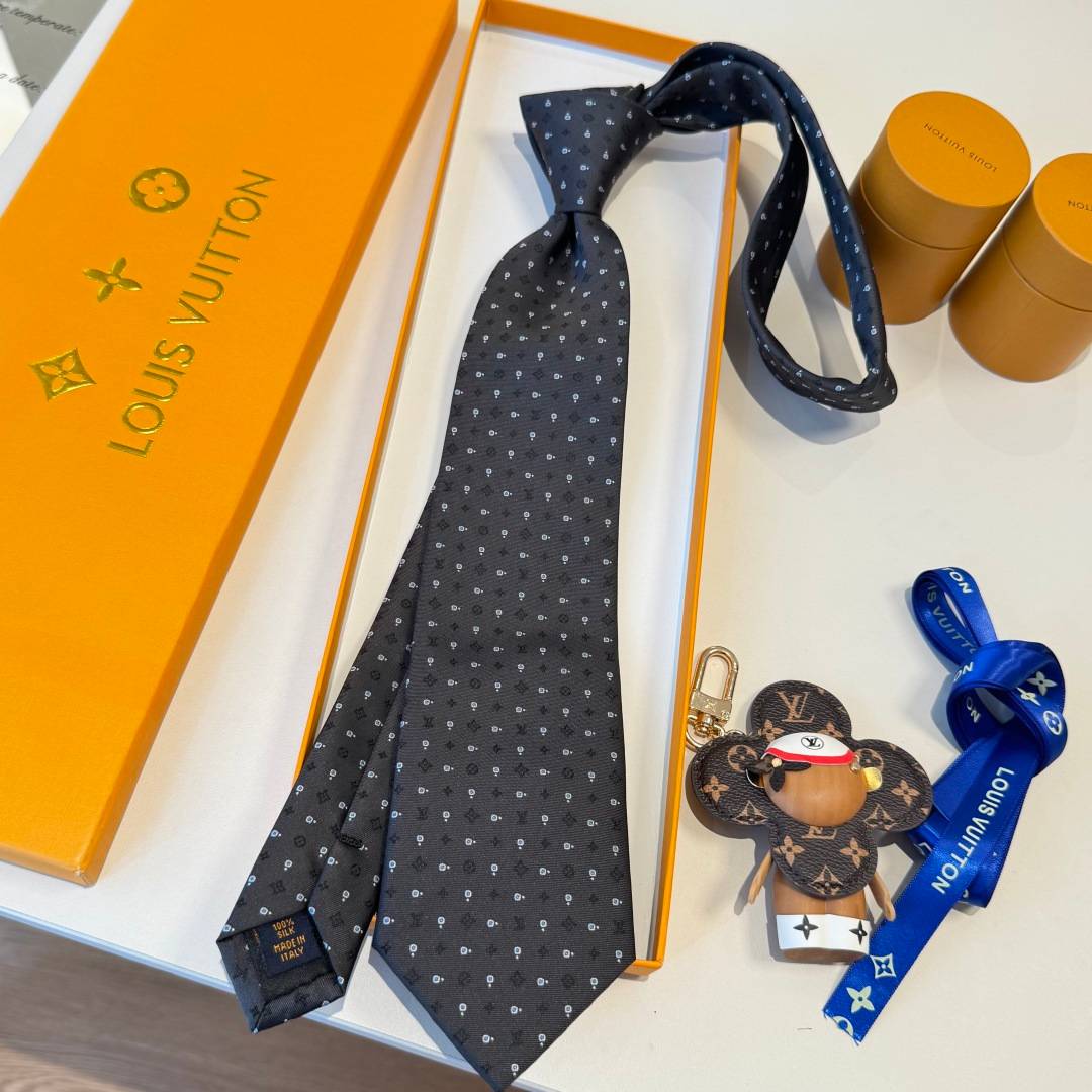 LOUIS VUITTON ルイヴィトン ネクタイ シルク モノグラム柄 ダークグリーン - 画像 12