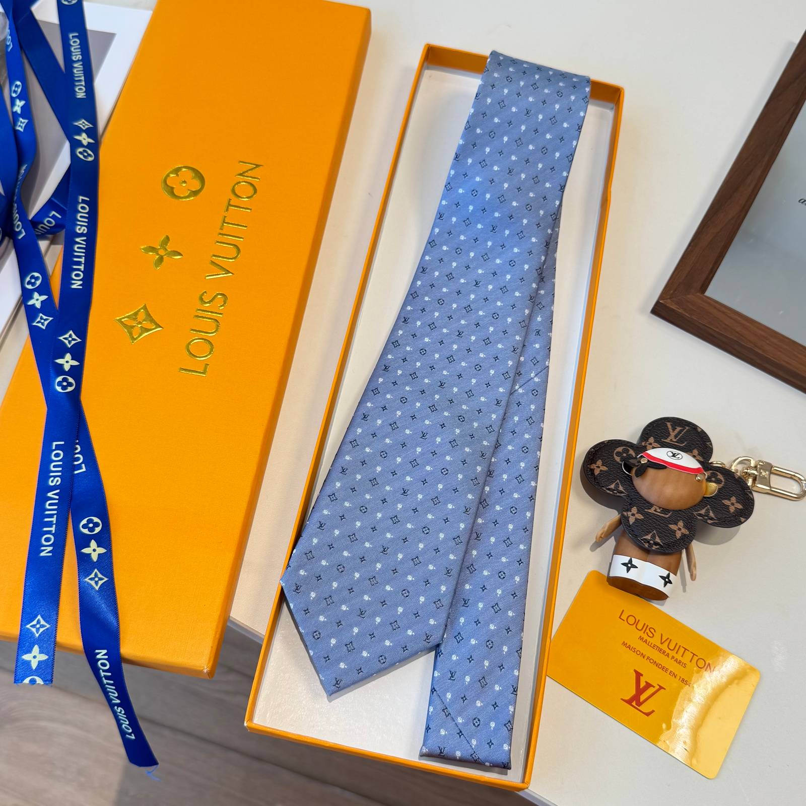 LOUIS VUITTON ルイヴィトン ネクタイ シルク モノグラム柄 ダークグリーン - 画像 15