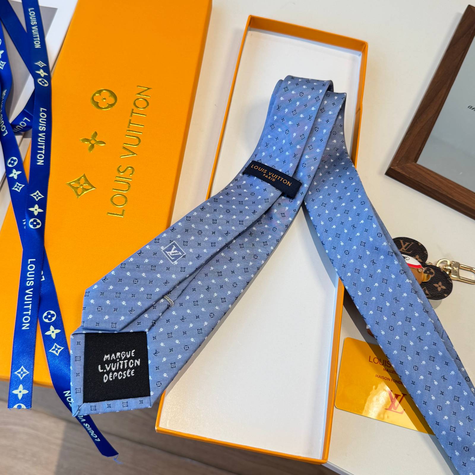 LOUIS VUITTON ルイヴィトン ネクタイ シルク モノグラム柄 ダークグリーン - 画像 16
