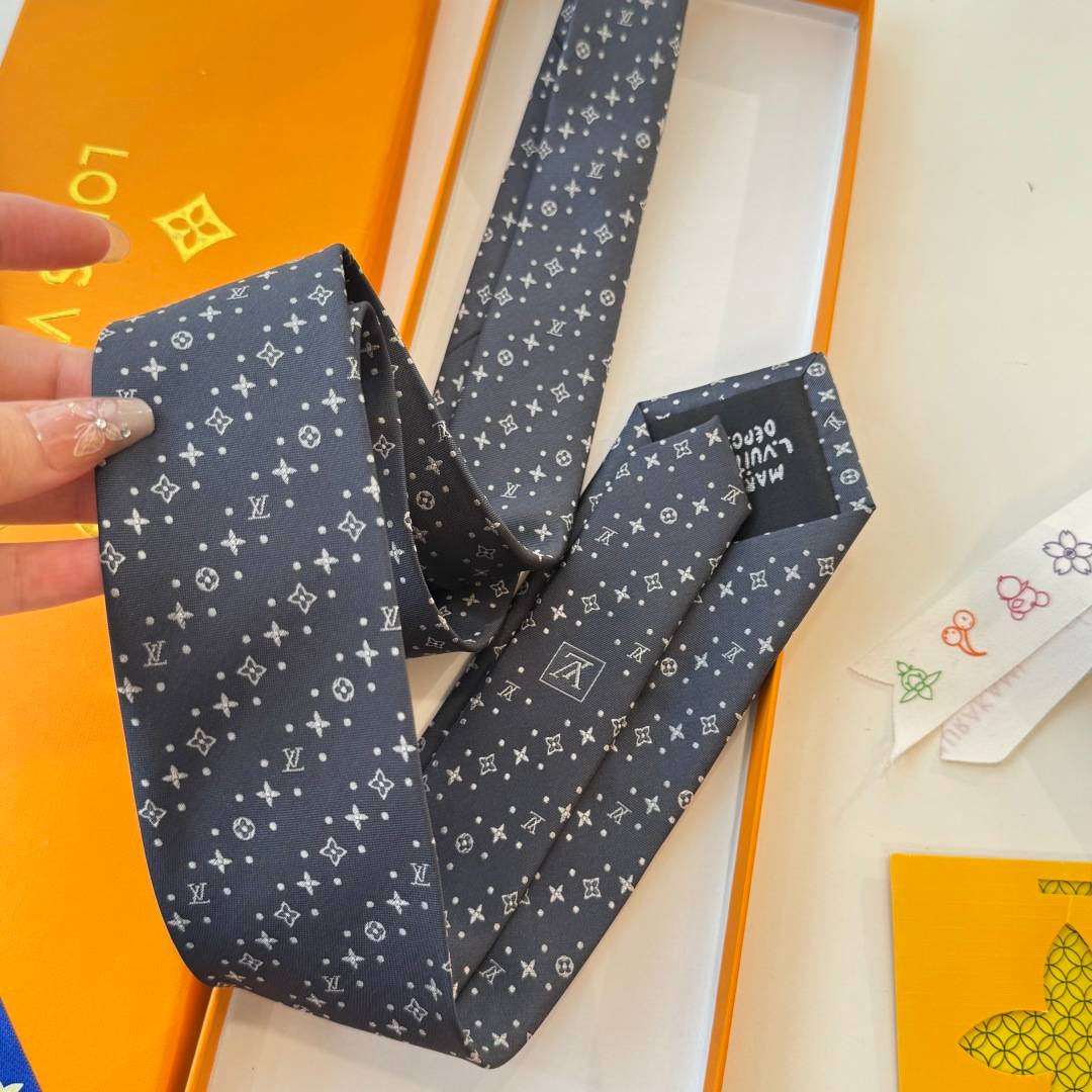 LOUIS VUITTON ルイ ヴィトン ネクタイ モノグラム柄 ダークグレー - 画像 6