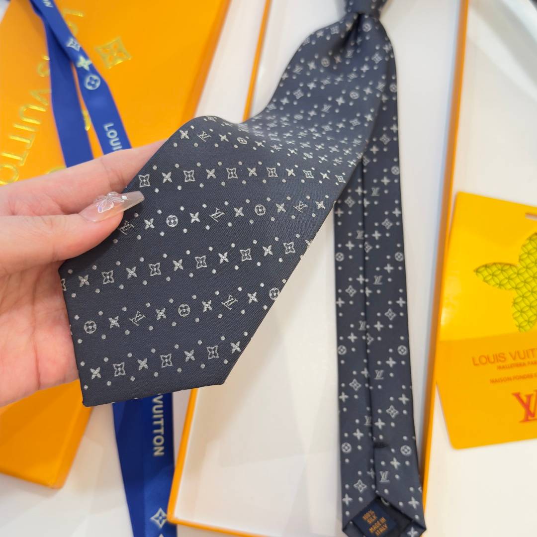 LOUIS VUITTON ルイ ヴィトン ネクタイ モノグラム柄 ダークグレー - 画像 9
