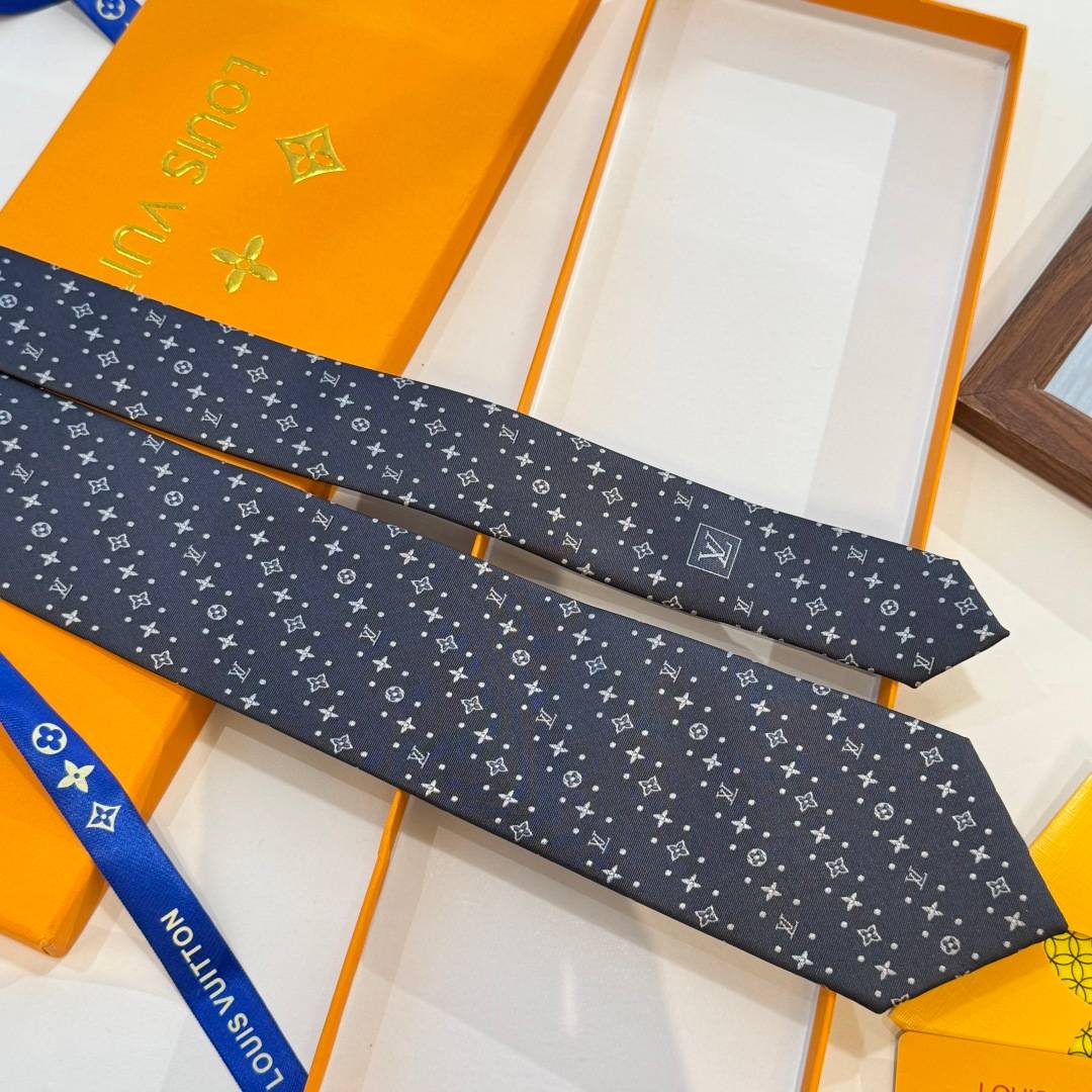 LOUIS VUITTON ルイ ヴィトン ネクタイ モノグラム柄 ダークグレー - 画像 10