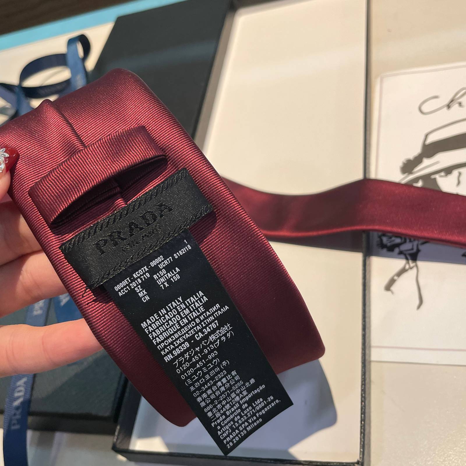 PRADA プラダ ボタンダウンネクタイ レッド - 画像 7