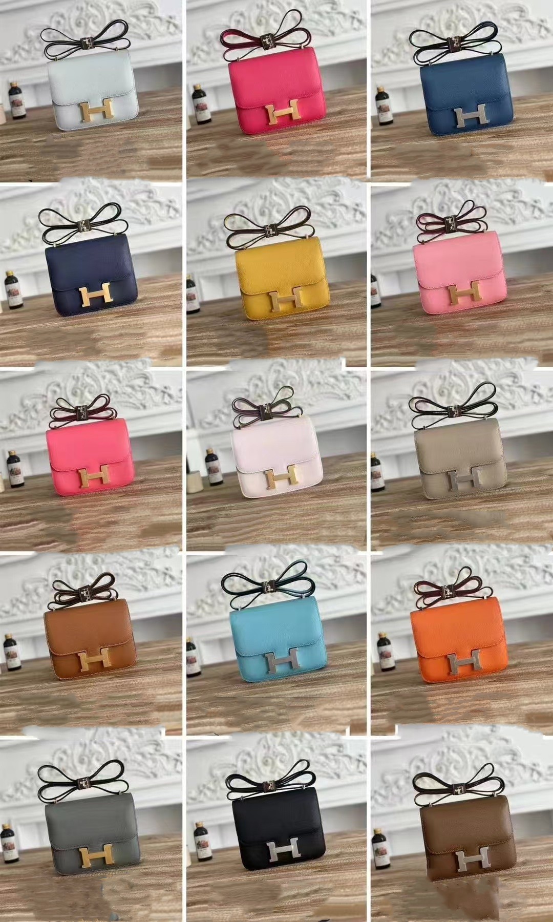 お出かけ便利♡ハーフ手縫い　エルメス　hermes Constancemini Constance24　コンスタンスミニ　コンスタンス24　レディース　バッグ　ショルダーバッグ　肩掛けバッグ　30色在庫　シルバー/ゴールド金具 - 画像 3