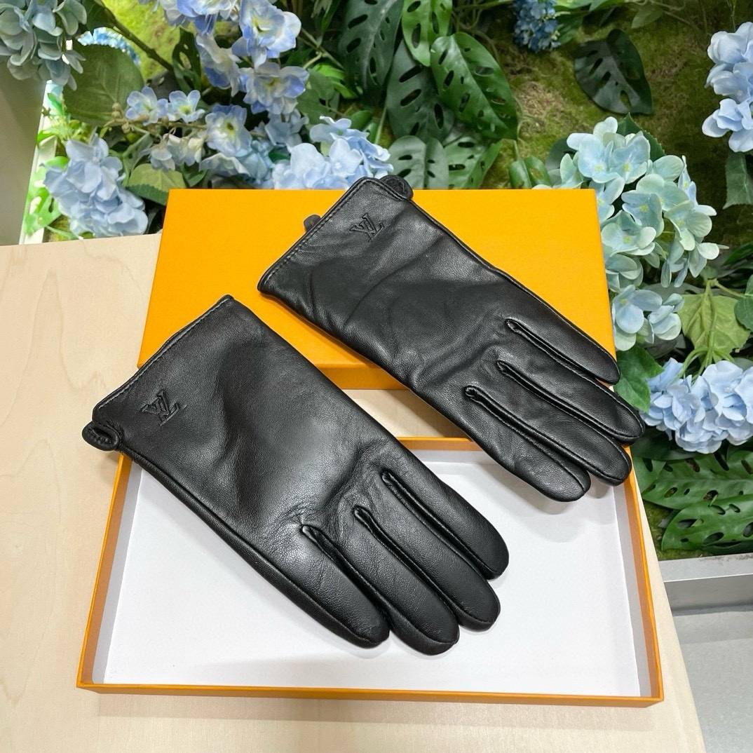 LOUIS VUITTON ルイ ヴィトン 革手袋 レザー手袋 本革 スマホ対応 保温 通勤 通学 ギフト ブラック ホワイト - 画像 4