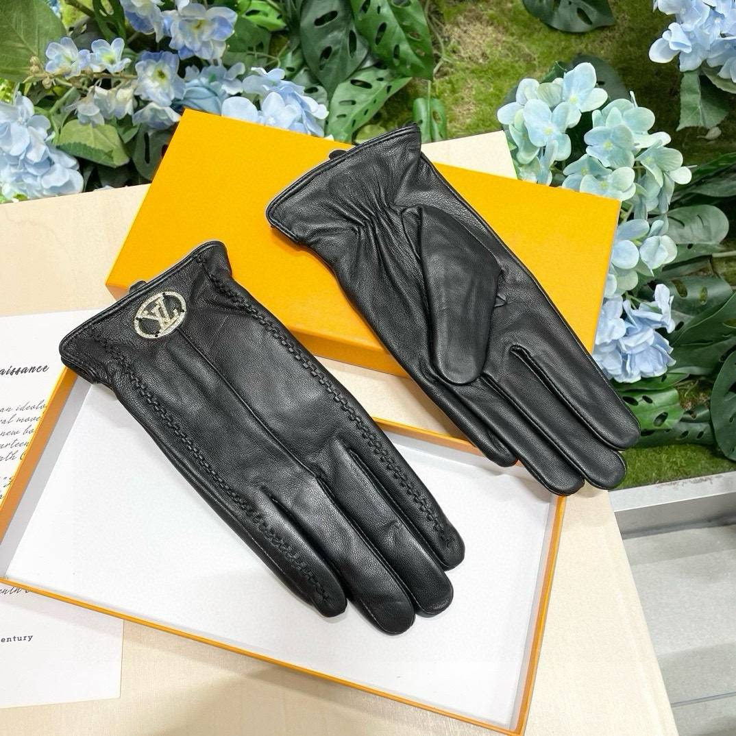 LOUIS VUITTON ルイ ヴィトン 革手袋 レザー手袋 本革 スマホ対応 保温 通勤 通学 ギフト ブラック ホワイト - 画像 5