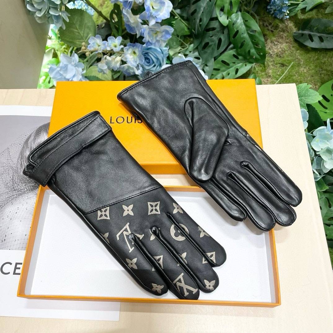 LOUIS VUITTON ルイ ヴィトン 革手袋 レザー手袋 本革 スマホ対応 保温 通勤 通学 ギフト ブラック ホワイト - 画像 7