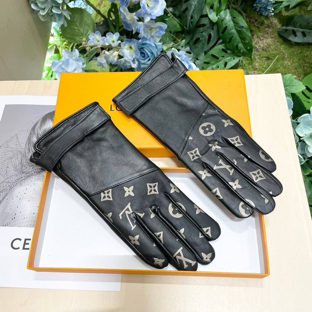 LOUIS VUITTON ルイ ヴィトン 革手袋 レザー手袋 本革 スマホ対応 保温 通勤 通学 ギフト ブラック ホワイト - 画像 8