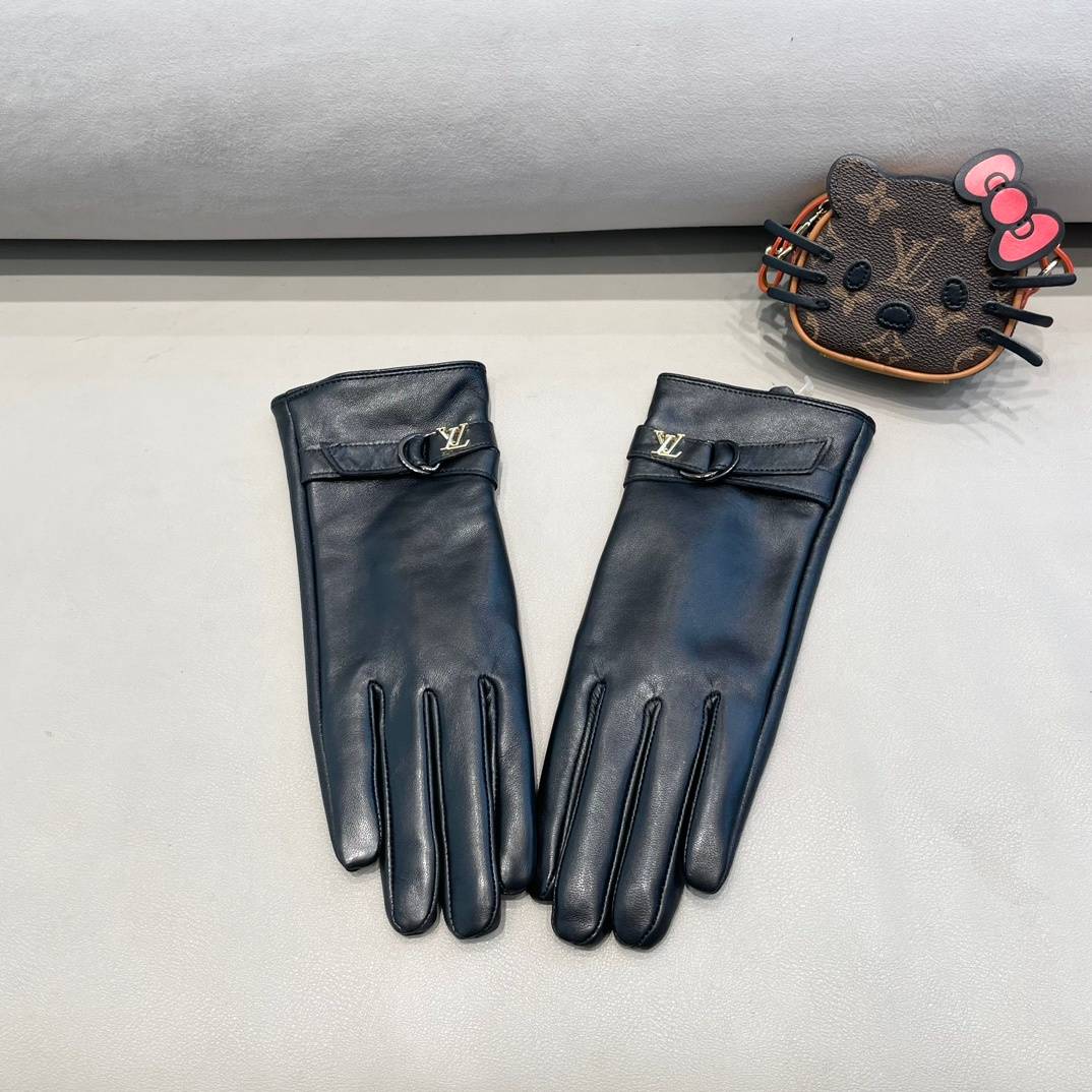 Louis Vuitton ルイ ヴィトン レディース 革手袋 本革 防寒 スマホ対応 通勤 おしゃれ ブラック - 画像 2