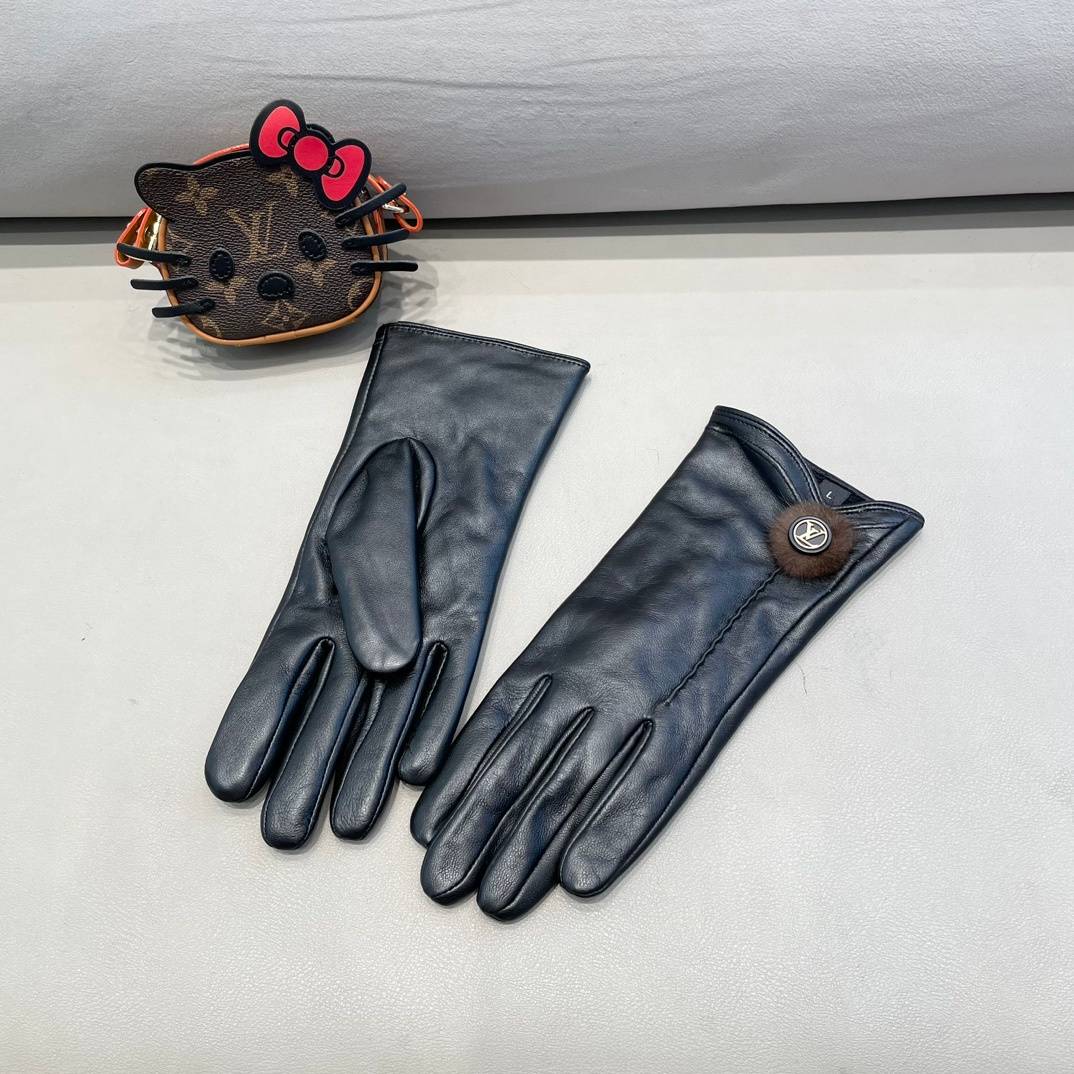 Louis Vuitton ルイ ヴィトン レディース 革手袋 本革 防寒 スマホ対応 通勤 おしゃれ ブラック - 画像 8