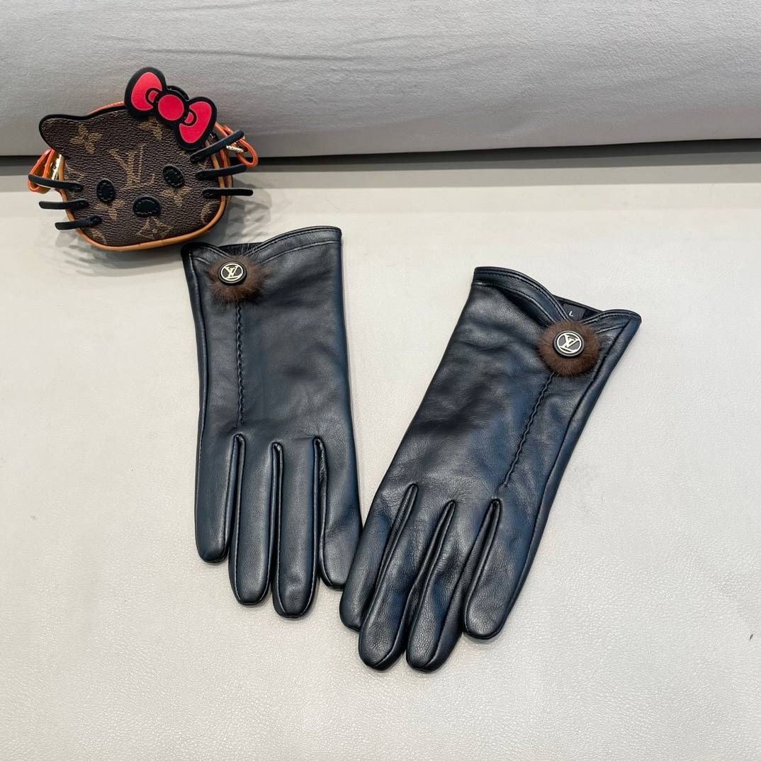 Louis Vuitton ルイ ヴィトン レディース 革手袋 本革 防寒 スマホ対応 通勤 おしゃれ ブラック - 画像 9