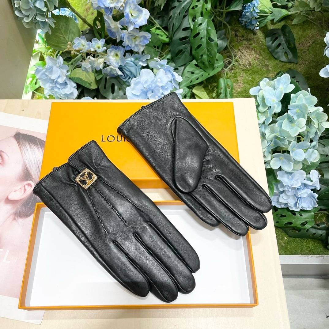 ルイヴィトン LV レディース 革手袋 本革 防寒 スマホ対応 通勤 ギフト おしゃれ 高級感 腕元デザイン 秋冬 防寒 ブラック ベージュ