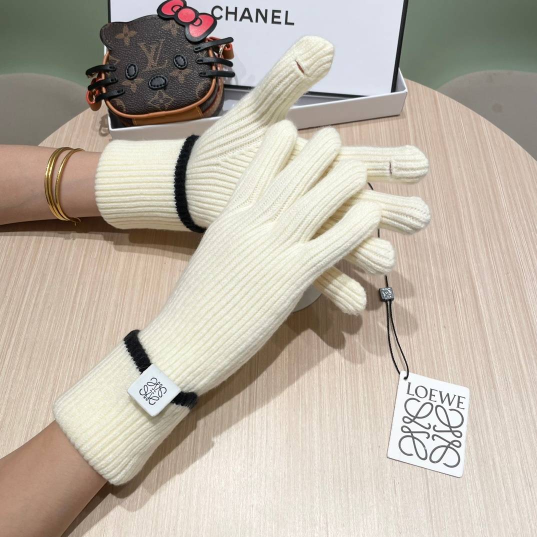 LOEWE ロエベ グローブ レディース 革手袋 本革 スマホ対応 保温 プレゼント ベージュ - 画像 19