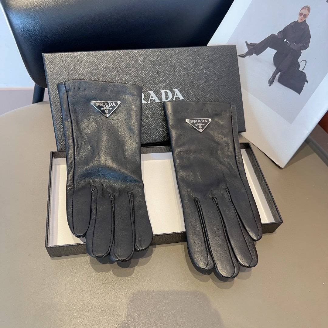 Prada プラダ レザー手袋 本革 通勤 防寒 高級 女性 ブラウン - 画像 17