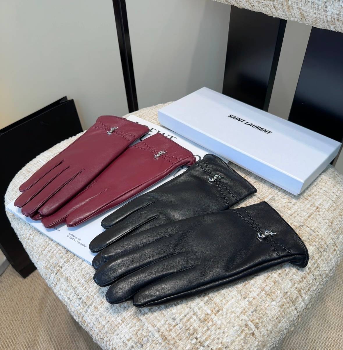 Saint Laurent サンローラン 革手袋 レザー手袋 本革 防寒 おしゃれ 通勤 ブラック - 画像 14