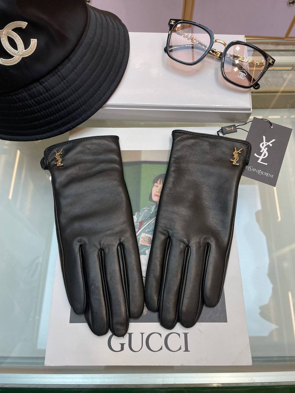 Saint Laurent サンローラン 革手袋 レザー手袋 本革 防寒 おしゃれ 通勤 ブラック - 画像 16