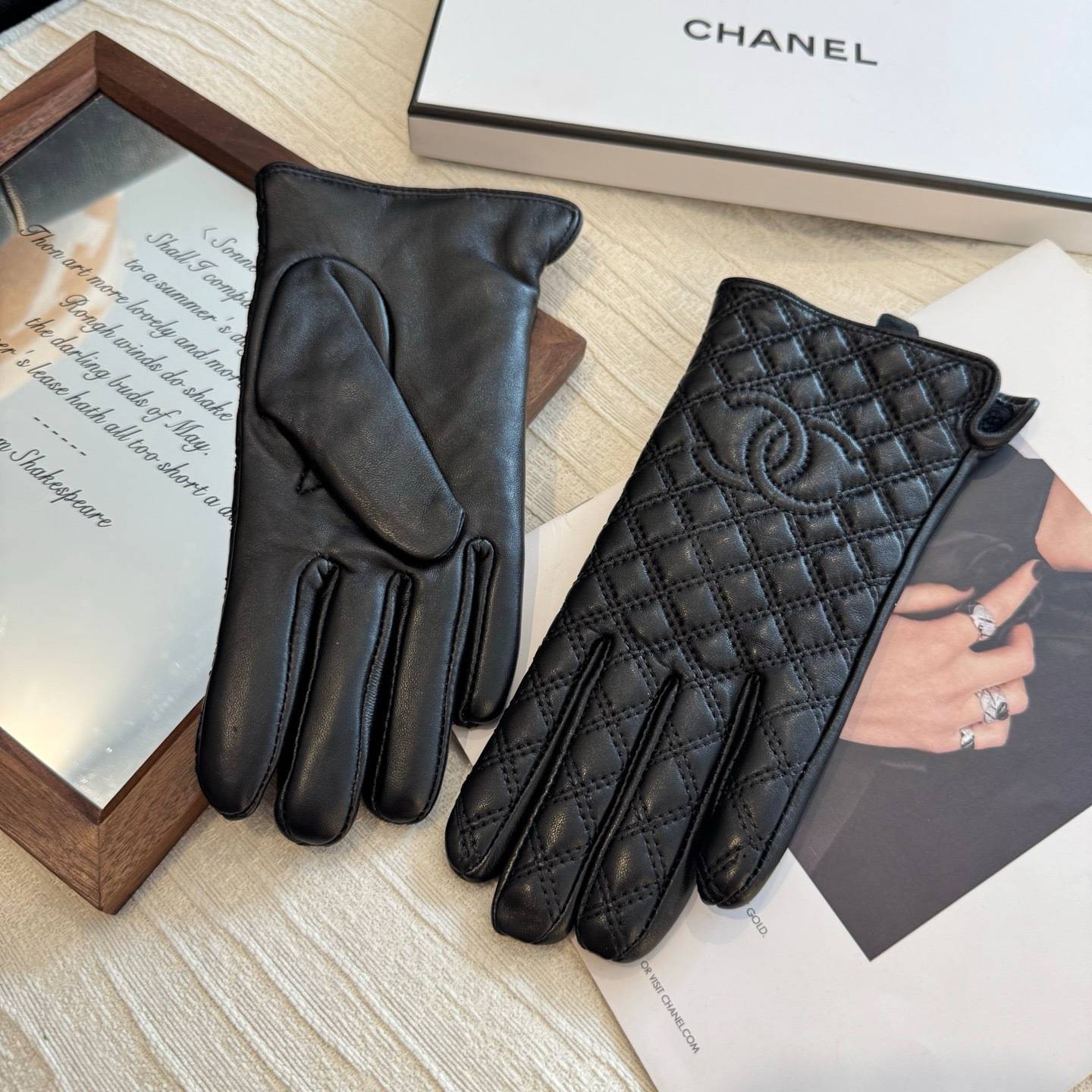 CHANEL シャネル 革手袋 本革 防寒 通勤 ブラック - 画像 6