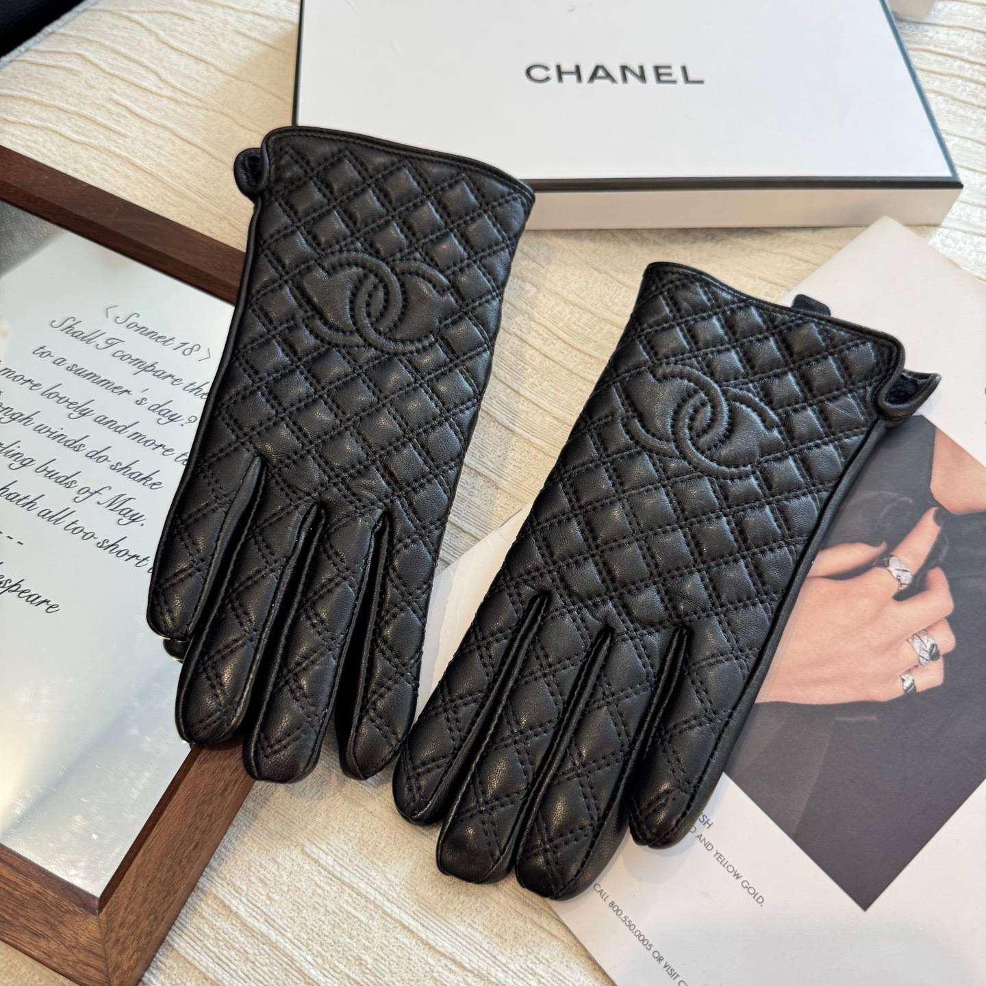 CHANEL シャネル 革手袋 本革 防寒 通勤 ブラック - 画像 7