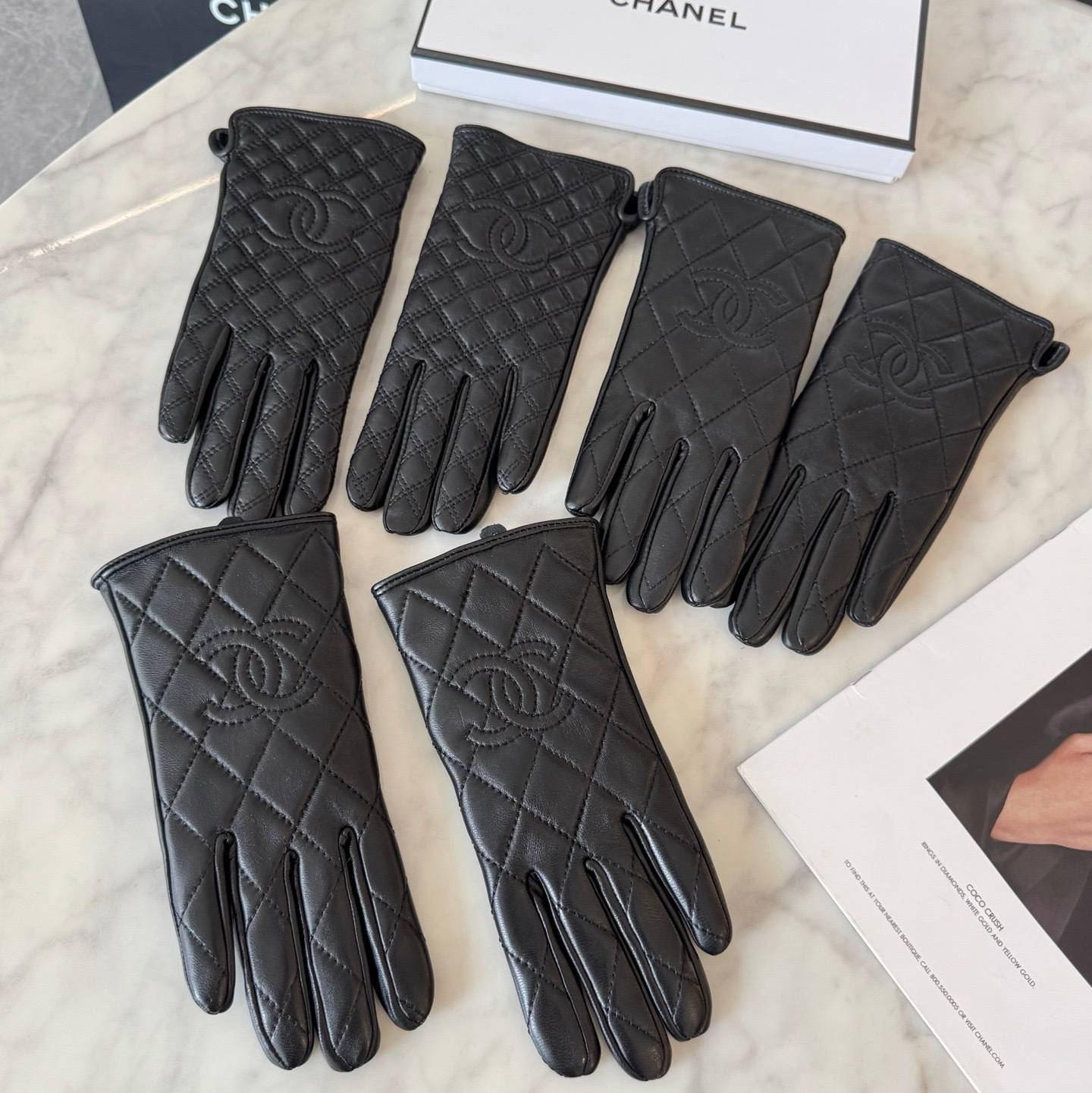 CHANEL シャネル 革手袋 本革 防寒 通勤 ブラック - 画像 13