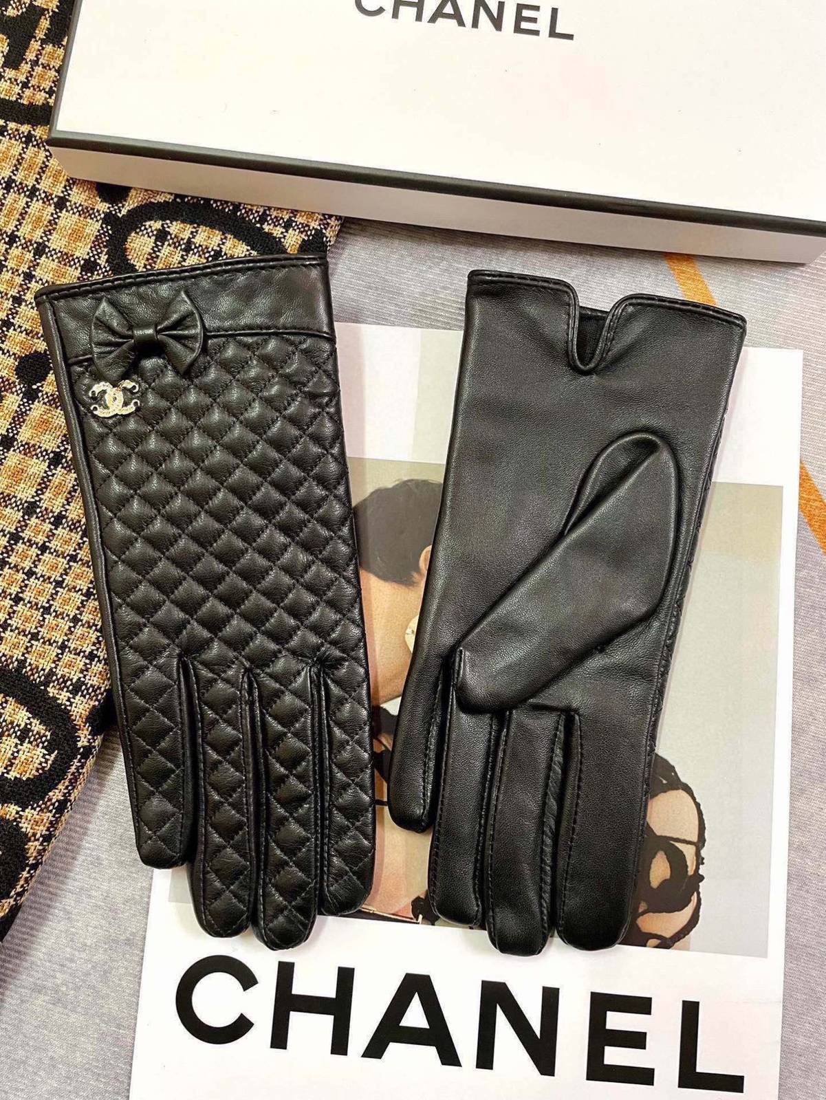CHANEL シャネル 革手袋 本革 防寒 通勤 ブラック - 画像 14