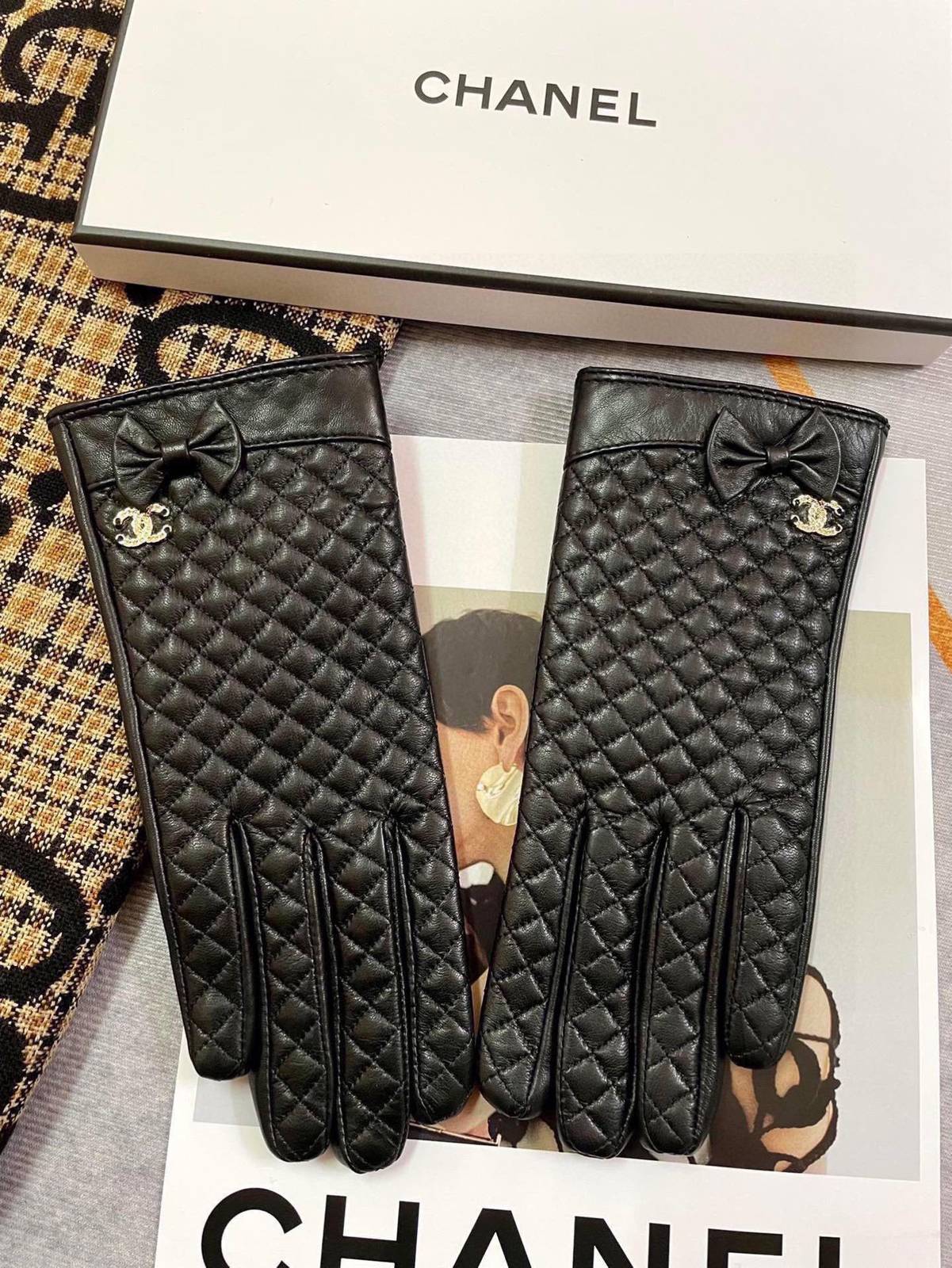 CHANEL シャネル 革手袋 本革 防寒 通勤 ブラック - 画像 15