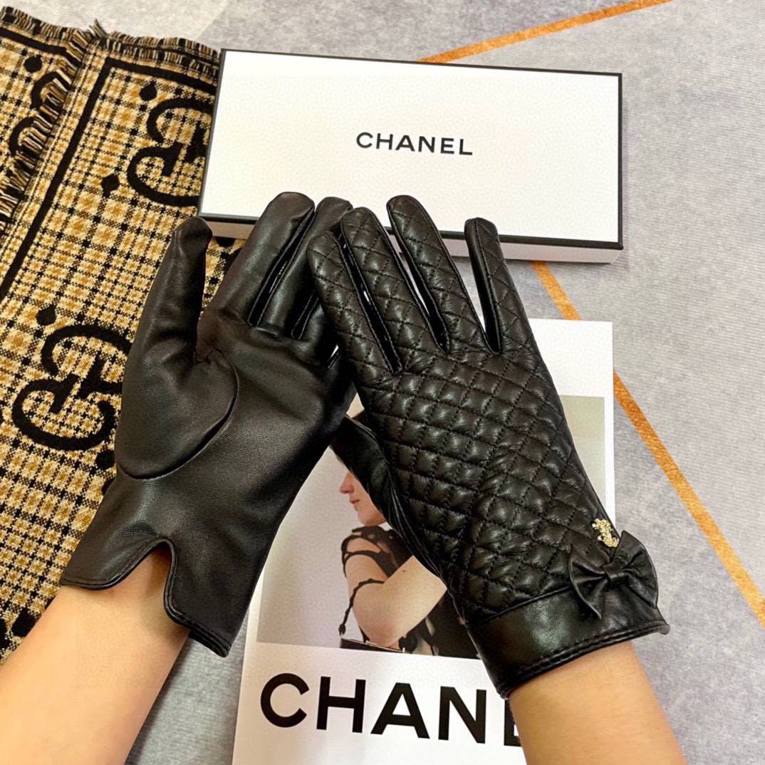 CHANEL シャネル 革手袋 本革 防寒 通勤 ブラック - 画像 16