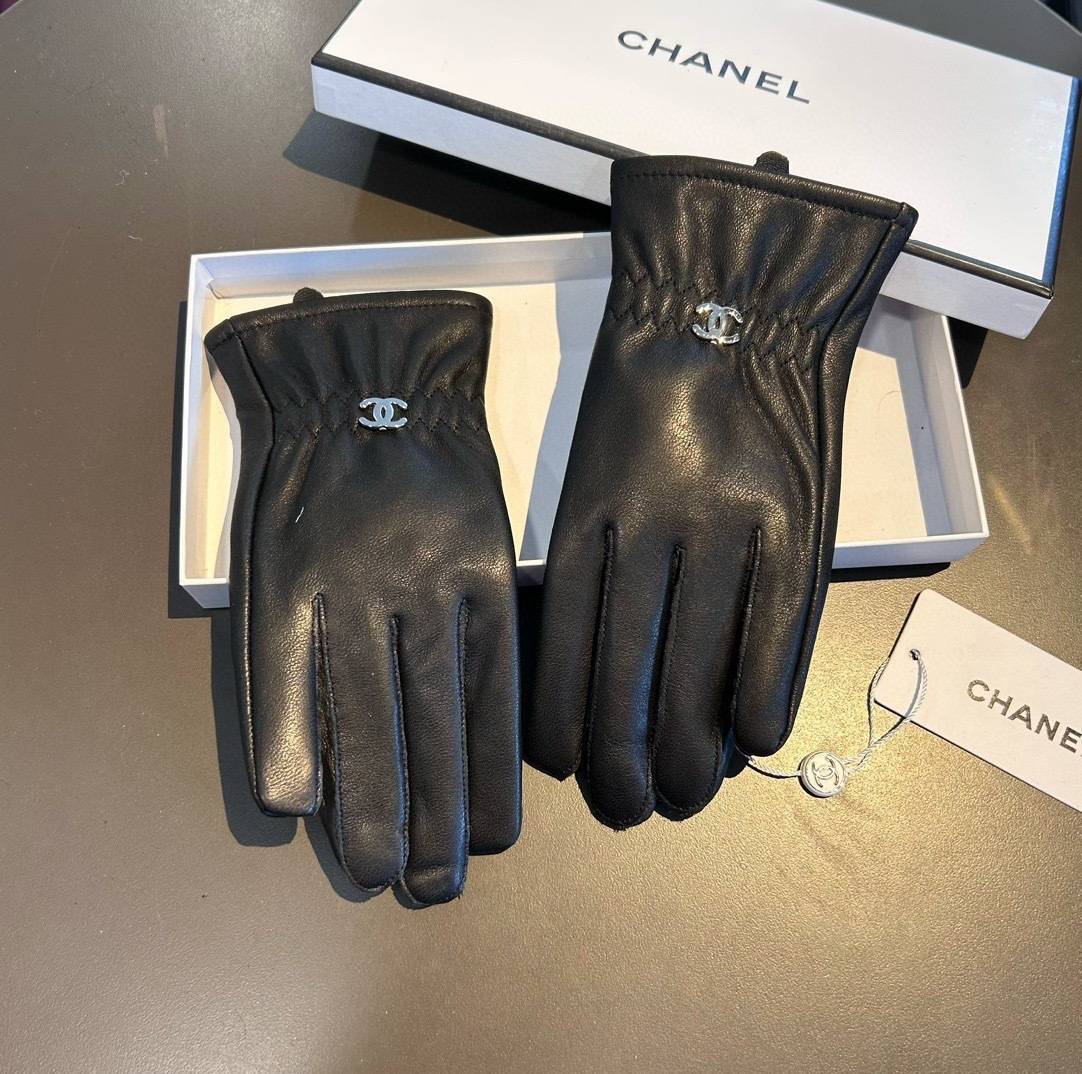 CHANEL シャネル レディース レザー手袋 本革 キルティング 長手袋 冬用 防寒 スマホ対応 通勤 ブラック - 画像 6