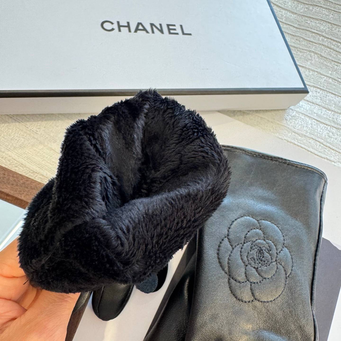 CHANEL シャネル レディース レザー手袋 本革 キルティング 長手袋 冬用 防寒 スマホ対応 通勤 ブラック - 画像 8