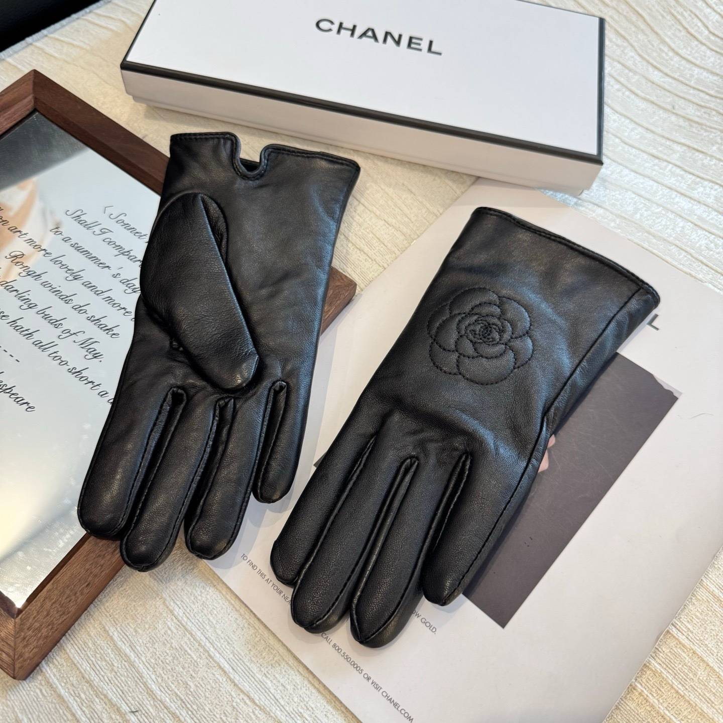 CHANEL シャネル レディース レザー手袋 本革 キルティング 長手袋 冬用 防寒 スマホ対応 通勤 ブラック - 画像 9