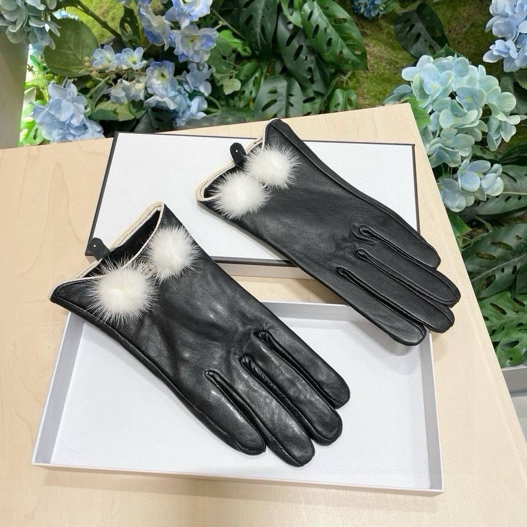 CHANEL シャネル レディース レザー手袋 本革 防寒 保温 スマホ対応 裏起毛 おしゃれ 通勤 冬 ブラック - 画像 4