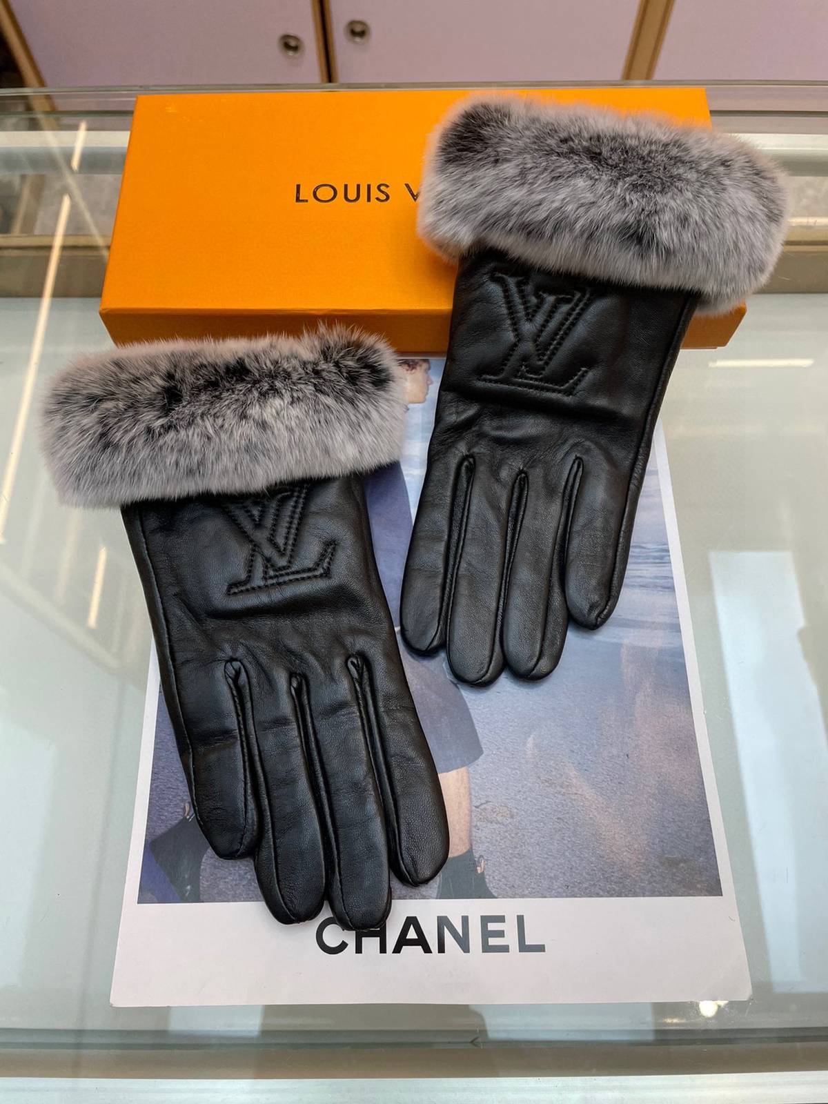 CHANEL シャネル レディース レザー手袋 本革 防寒 保温 スマホ対応 裏起毛 おしゃれ 通勤 冬 ブラック - 画像 8