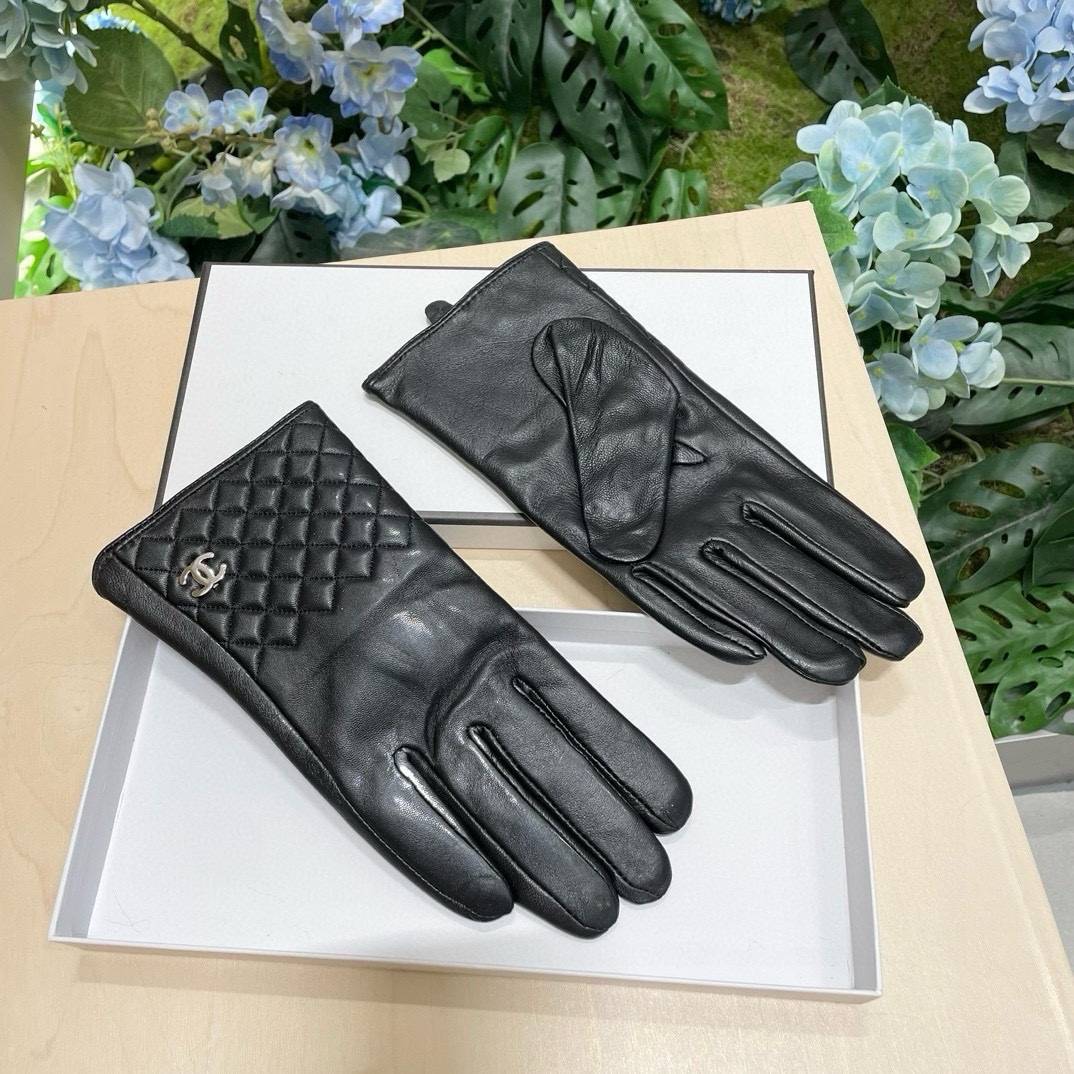 CHANEL シャネル 本革手袋 高級 防寒 山茶花 双C 通勤 レディース ブラック ブラウン - 画像 4