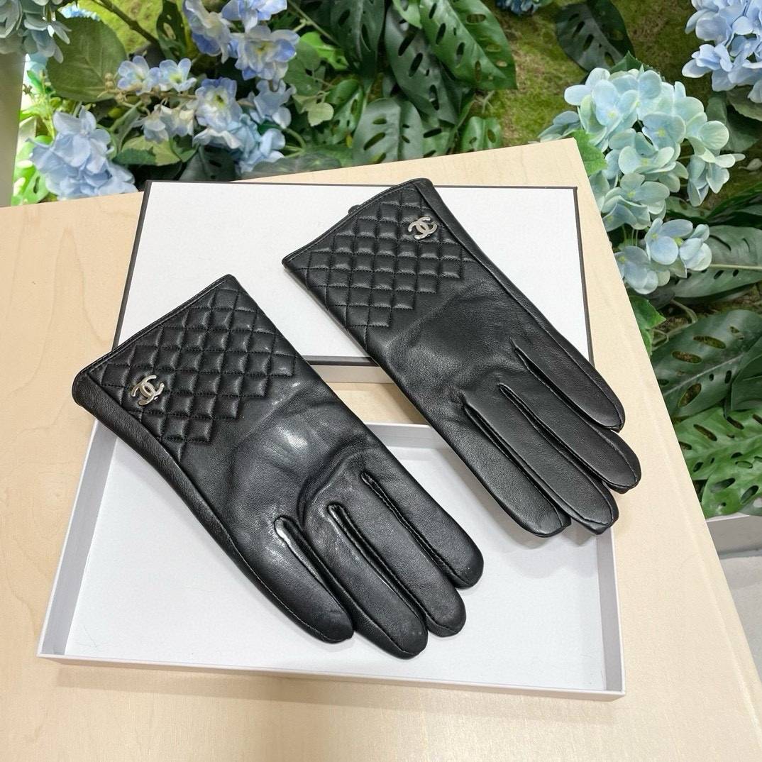 CHANEL シャネル 本革手袋 高級 防寒 山茶花 双C 通勤 レディース ブラック ブラウン - 画像 5
