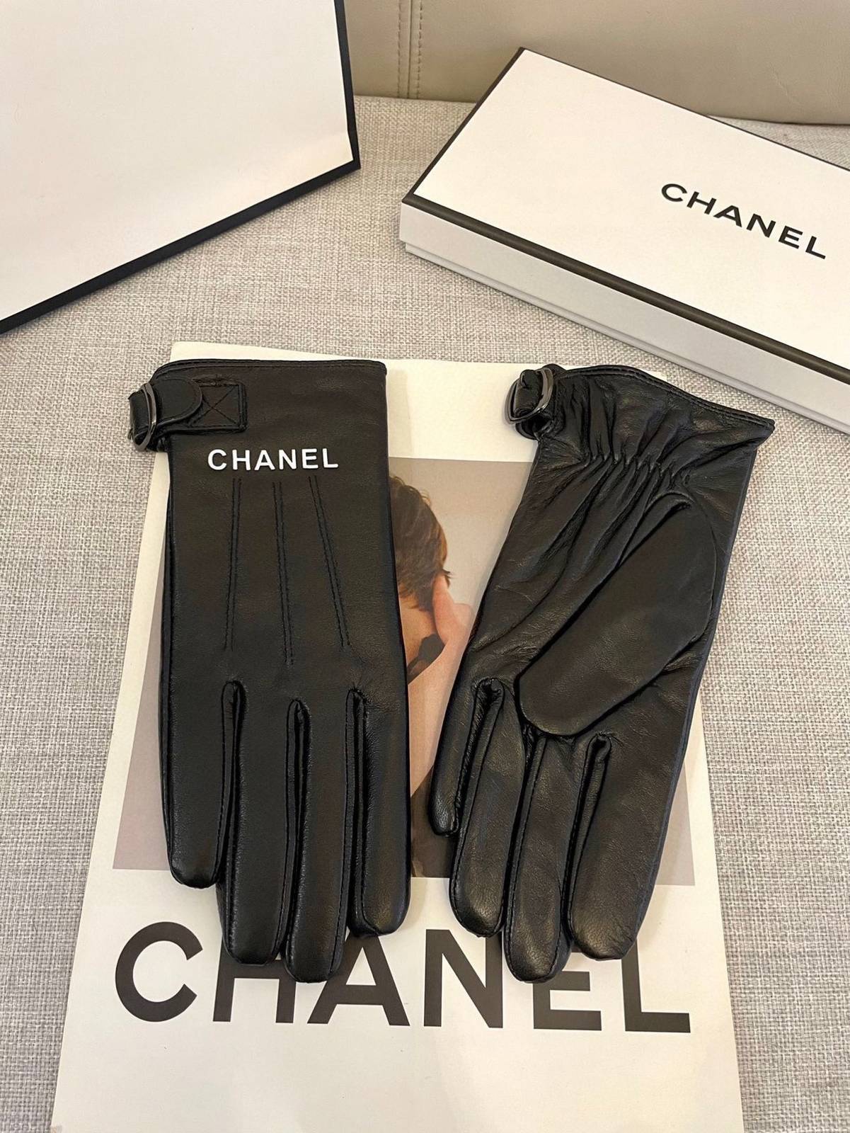 CHANEL シャネル 本革手袋 高級 防寒 山茶花 双C 通勤 レディース ブラック ブラウン - 画像 18