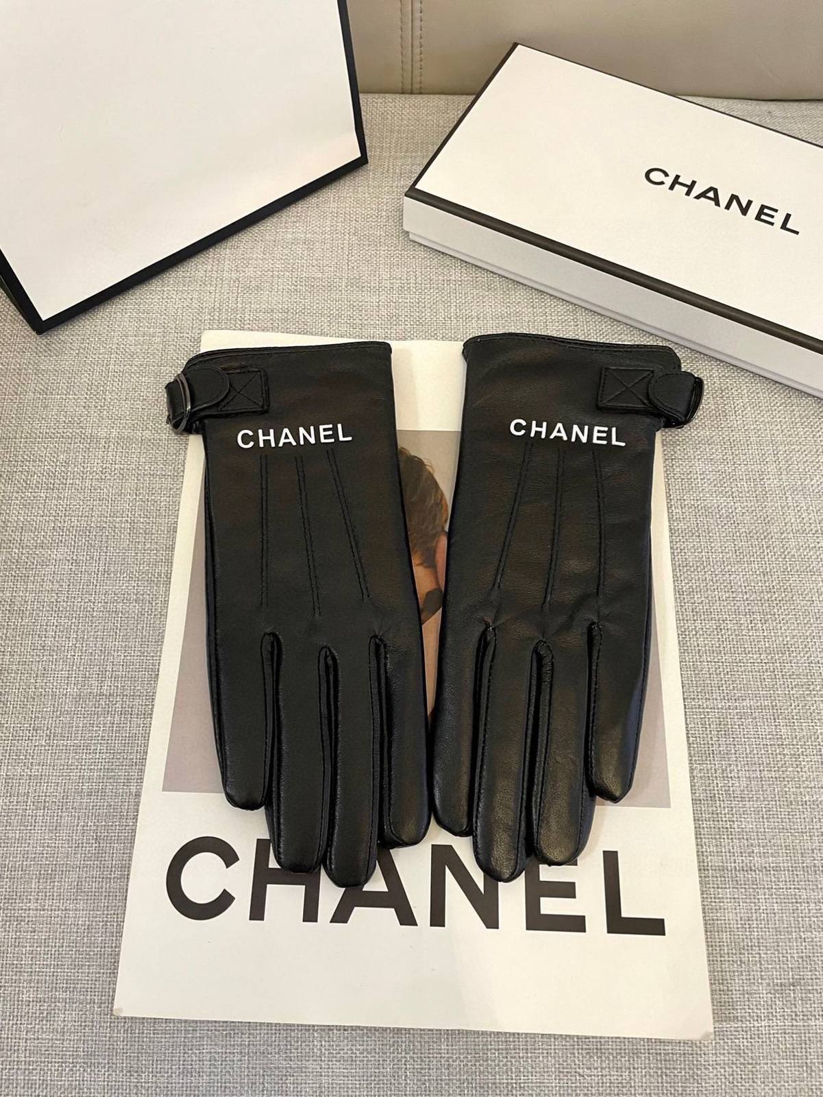 CHANEL シャネル レディース 本革手袋 スマホ対応 防寒 おしゃれ 高級 ブラック