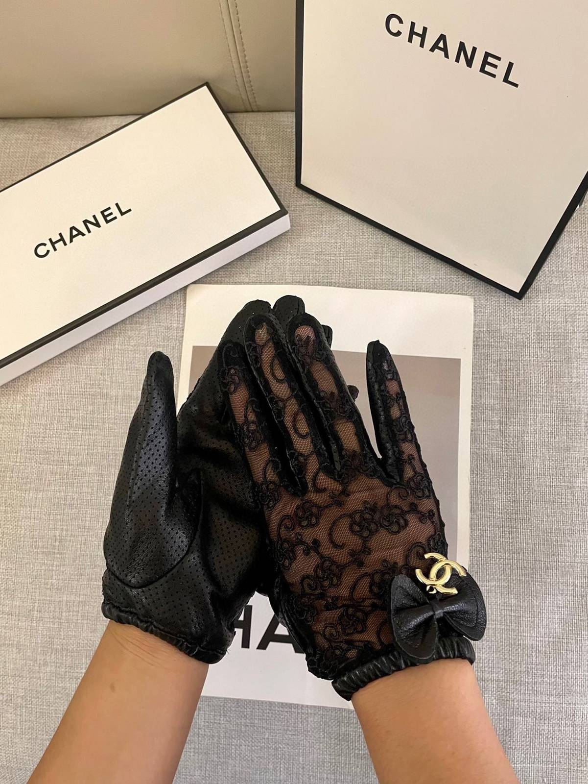 CHANEL シャネル レディース 本革手袋 スマホ対応 防寒 おしゃれ 高級 ブラック - 画像 8