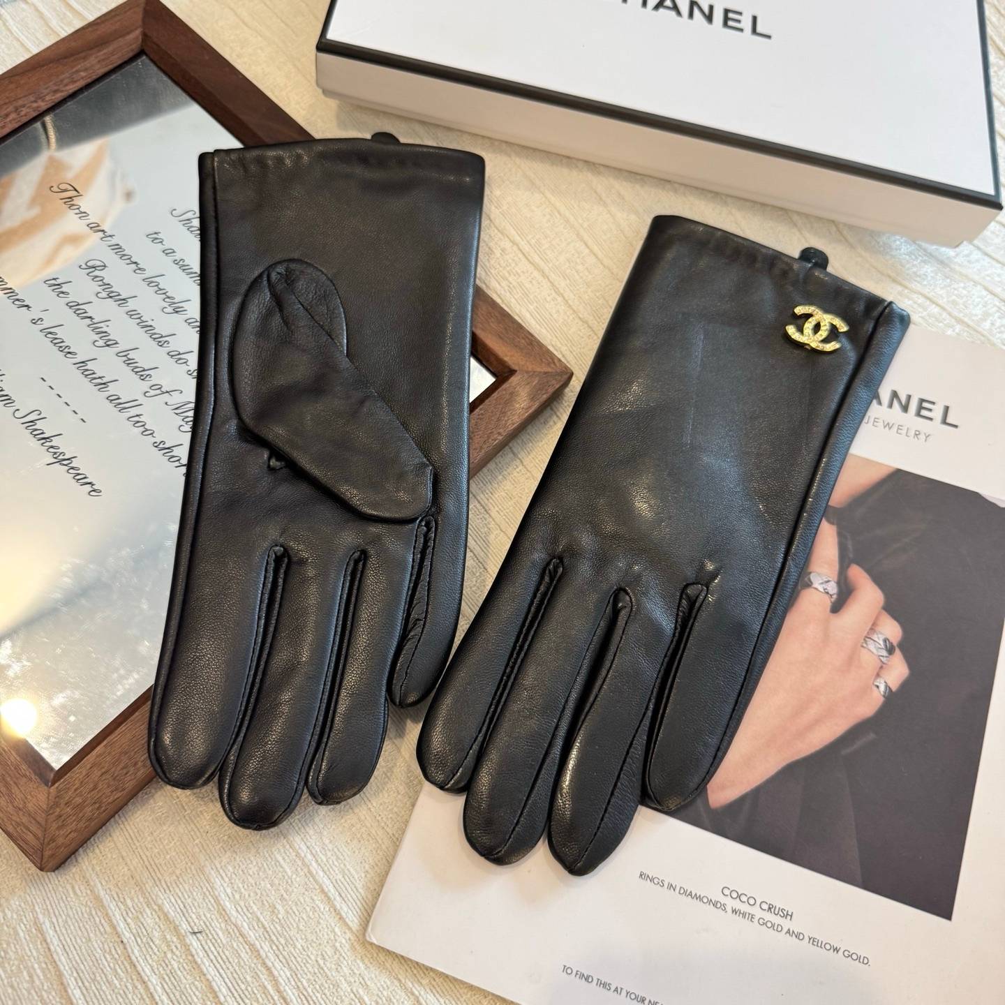 CHANEL シャネル レディース 本革手袋 スマホ対応 防寒 おしゃれ 高級 ブラック - 画像 10