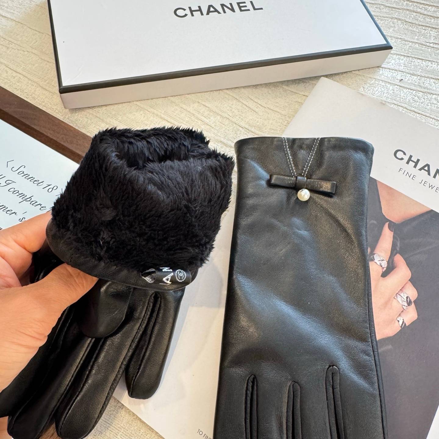 Chanel シャネル 本革手袋 レディース 防寒 保温 暖かい ブラウン ギフト プレゼント 通勤 通学 - 画像 6