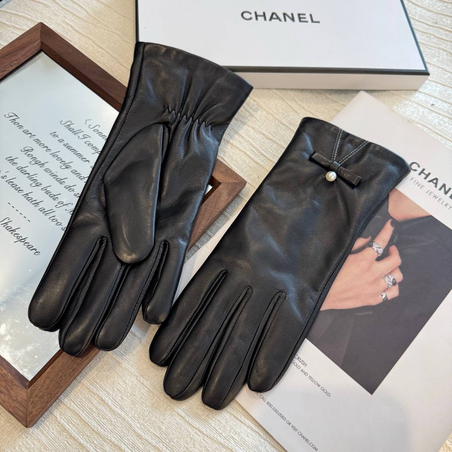 Chanel シャネル 本革手袋 レディース 防寒 保温 暖かい ブラウン ギフト プレゼント 通勤 通学 - 画像 7