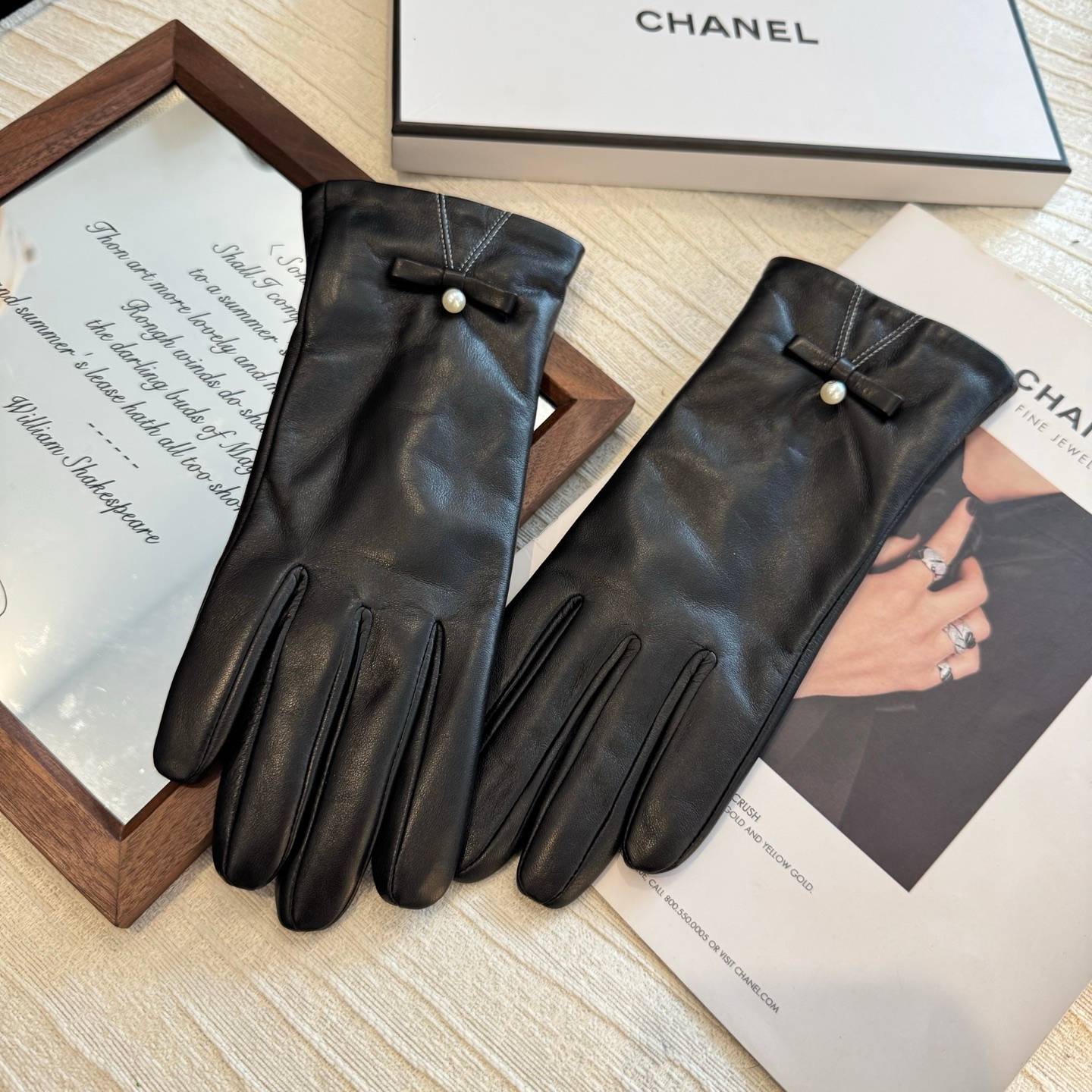 Chanel シャネル 本革手袋 レディース 防寒 保温 暖かい ブラウン ギフト プレゼント 通勤 通学 - 画像 8