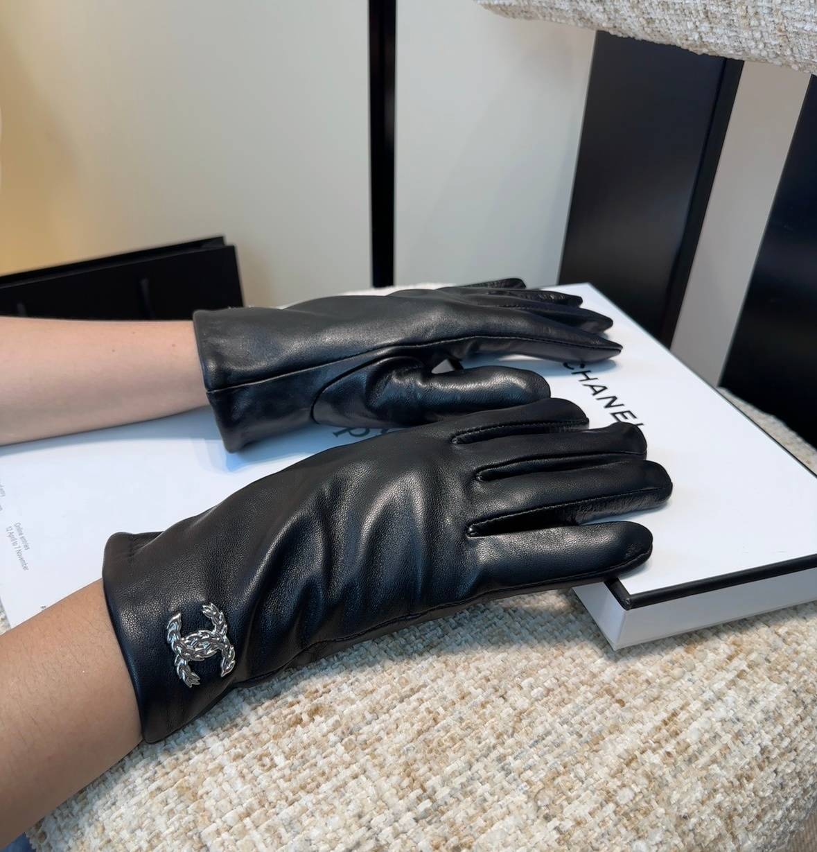 CHANEL シャネル レザー手袋 レディース 本革 高級 通勤 おしゃれ 防寒 冬物 レッド - 画像 6