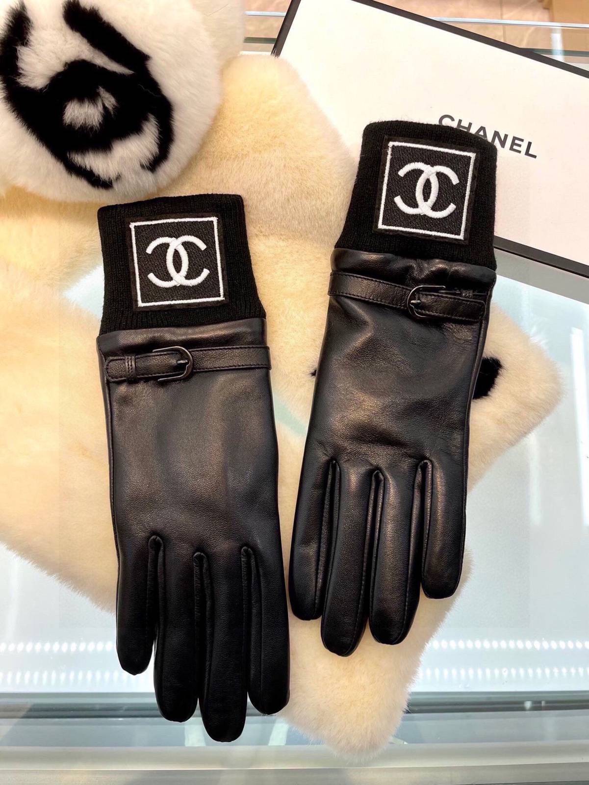 CHANEL シャネル レディース 本革手袋 レザー手袋 羊革 長手袋 防寒 冬 通勤 おしゃれ 高級感 プレゼント 贈り物 女性用 ブラック - 画像 11
