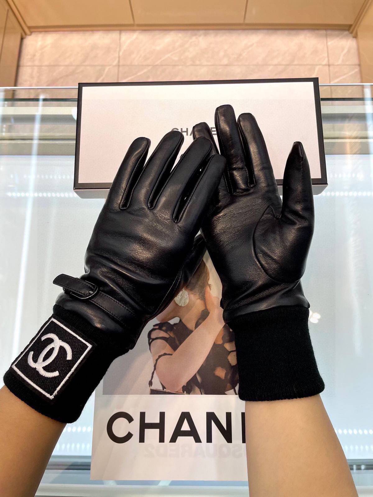 CHANEL シャネル レディース 本革手袋 レザー手袋 羊革 長手袋 防寒 冬 通勤 おしゃれ 高級感 プレゼント 贈り物 女性用 ブラック - 画像 12