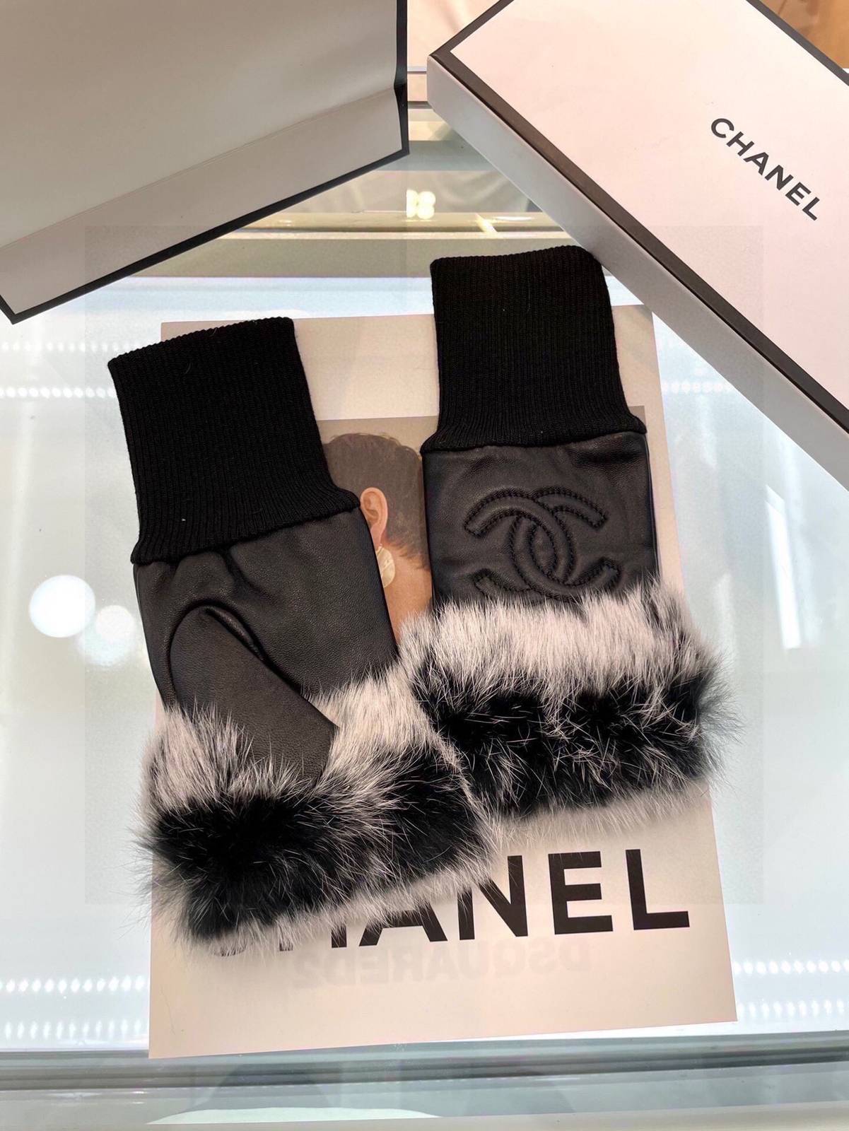 CHANEL シャネル レディース 本革手袋 レザー手袋 羊革 長手袋 防寒 冬 通勤 おしゃれ 高級感 プレゼント 贈り物 女性用 ブラック - 画像 13
