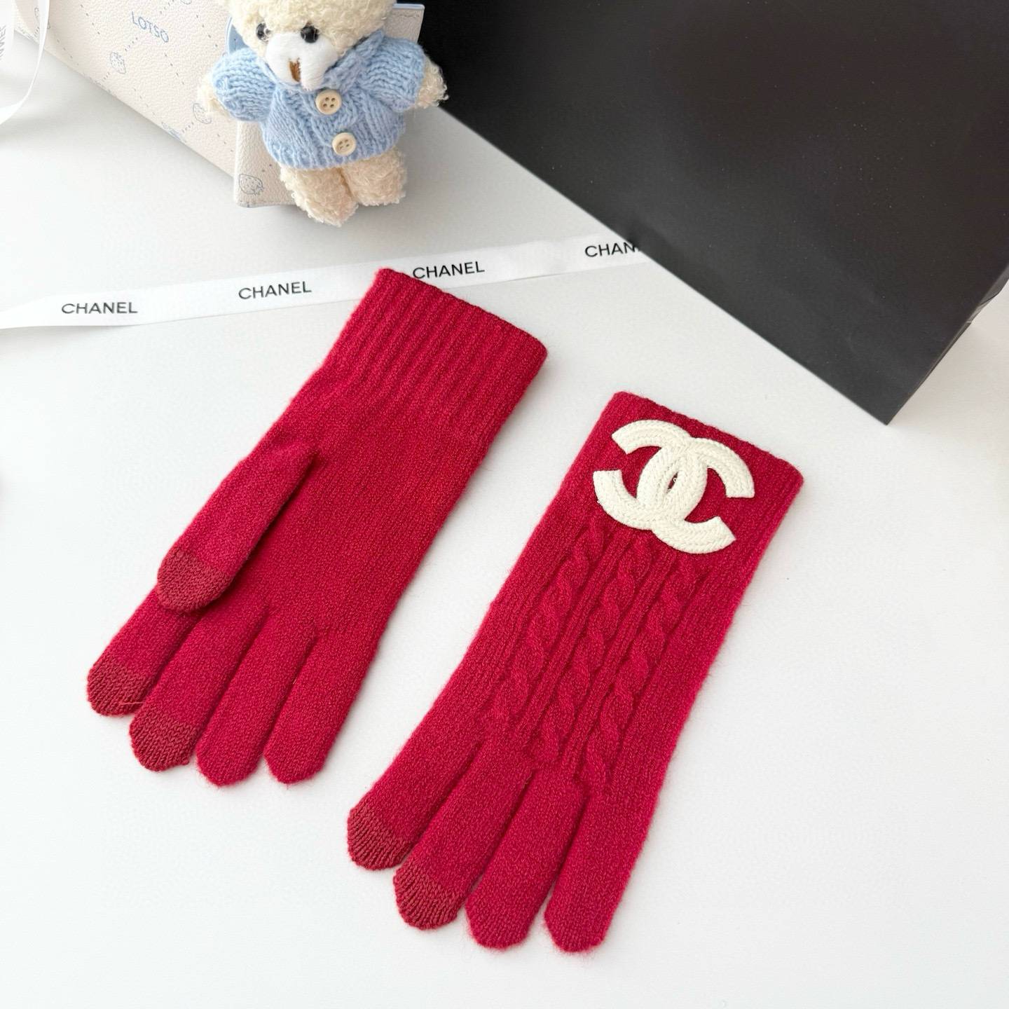 CHANEL シャネル 手袋 編み込み 防寒 スマホ対応 秋冬 ギフト