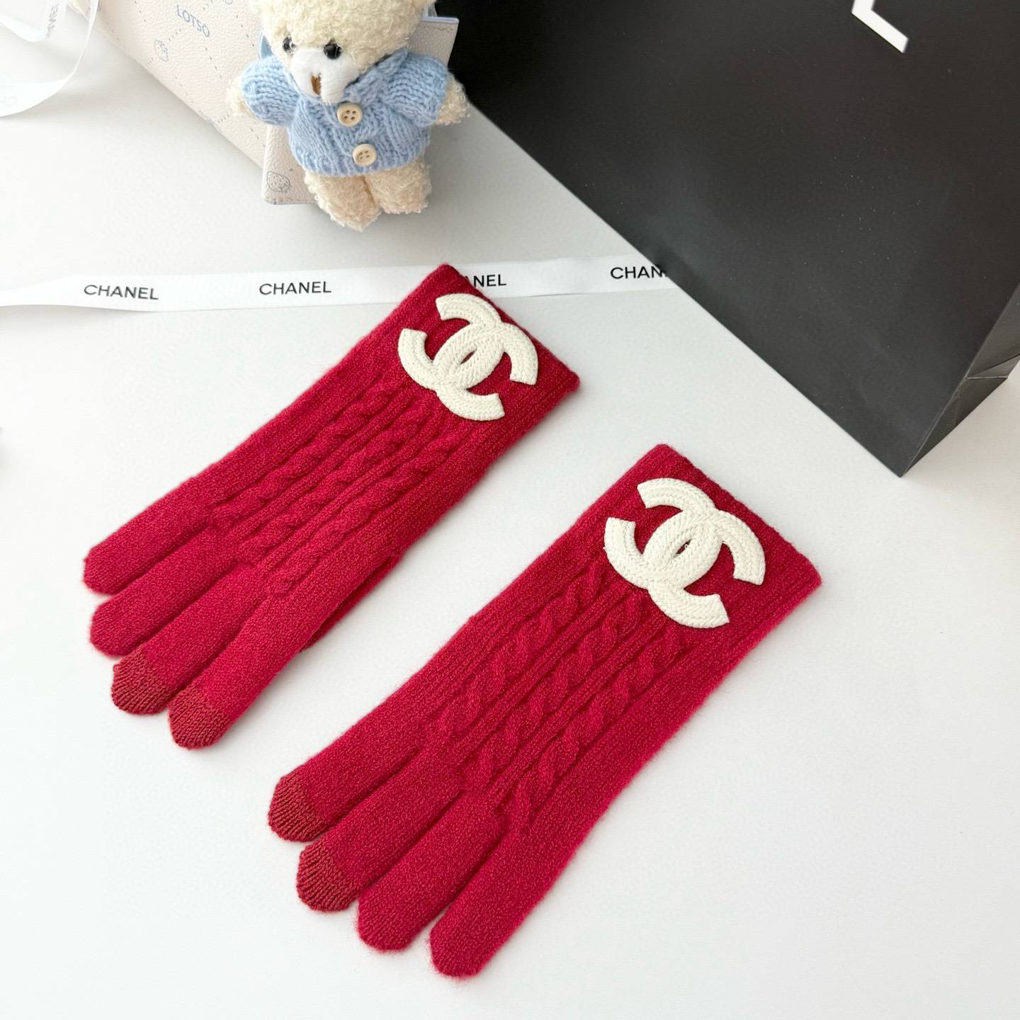 CHANEL シャネル 手袋 編み込み 防寒 スマホ対応 秋冬 ギフト - 画像 2