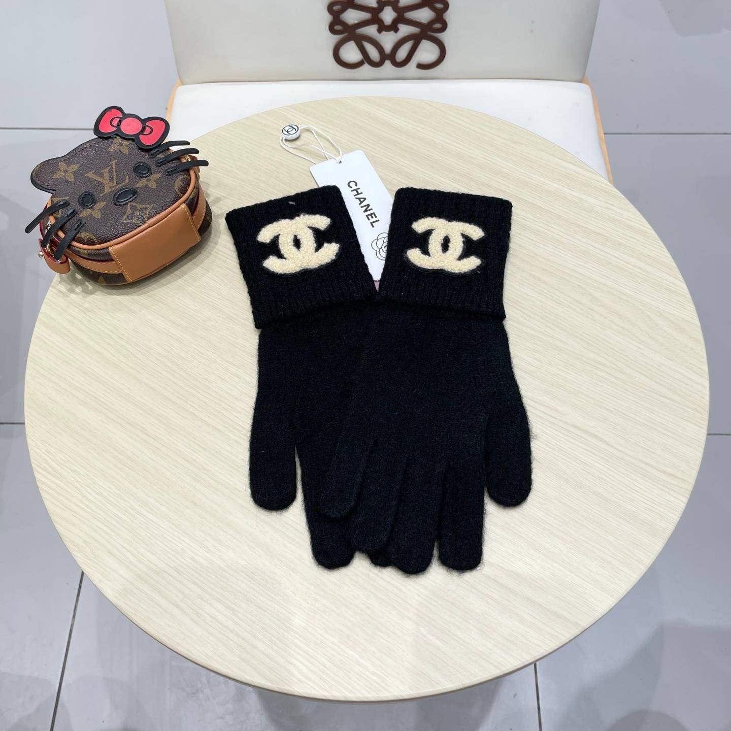 CHANEL シャネル レディース 革手袋 本革 スマホ対応 保温 おしゃれ ギフト ブラック ベージュ レッド グレー ホワイト - 画像 6