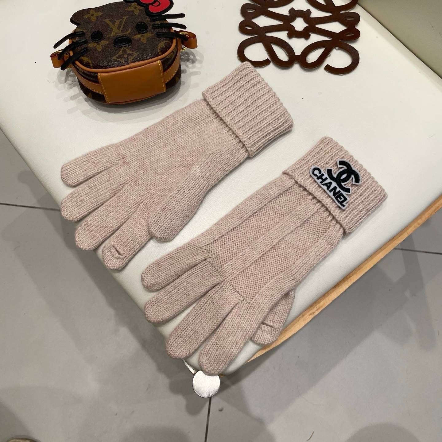 CHANEL シャネル レディースニット手袋 防寒 上品 秋冬 グレー ホワイト ネイビー ベージュ 全4色 - 画像 2