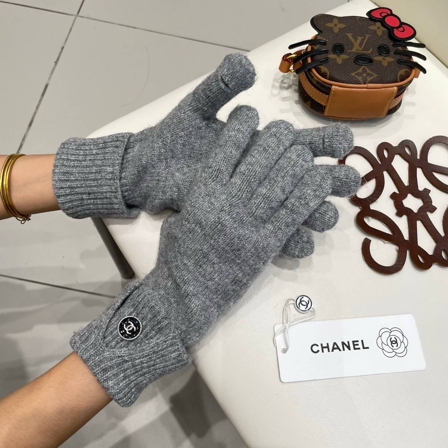 CHANEL シャネル ニット手袋 秋冬 防寒 通勤 全3色 - 画像 2